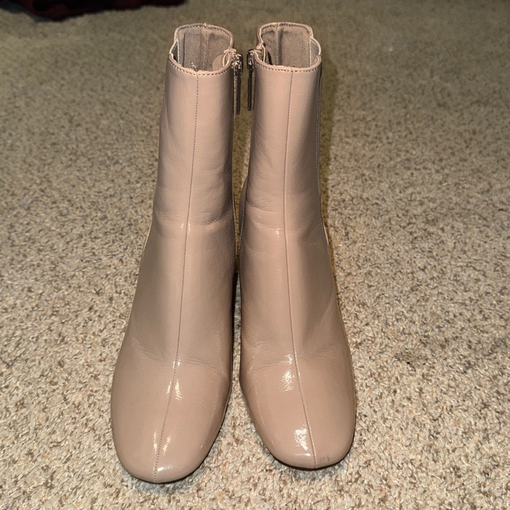 Zara Tan Patent Ankle Boots